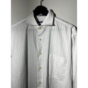 Forsyth of Canada Dress Shirt Men 16.5Button Up Long Sleeve grid pattern office
